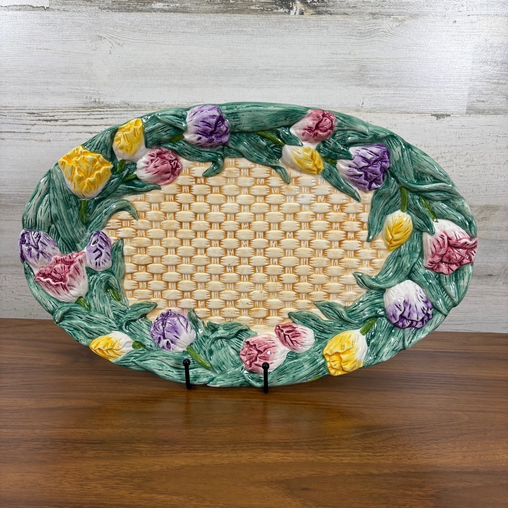 Vintage Nantucket Large Ceramic Serving Plate 16" x 10"